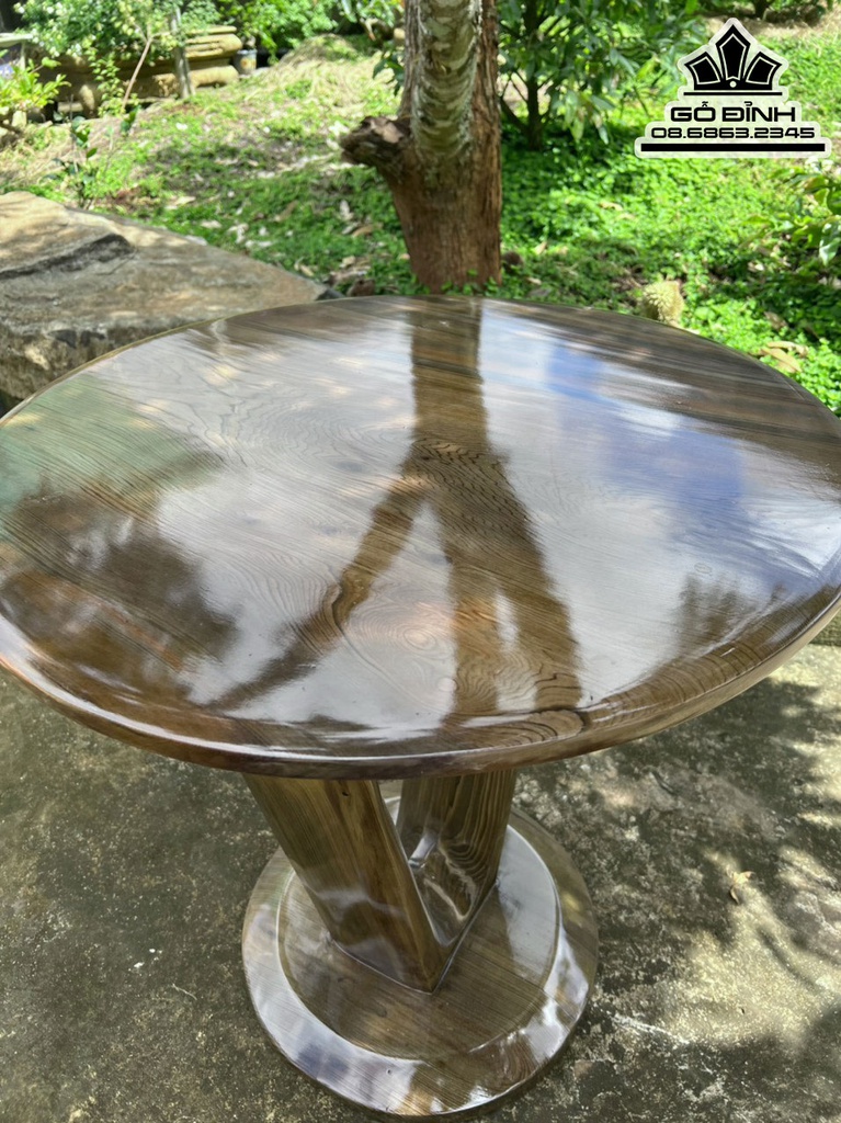 Bàn Tròn Gỗ Thủy Tùng Cao 70 Ngang Dày 3 (cm)