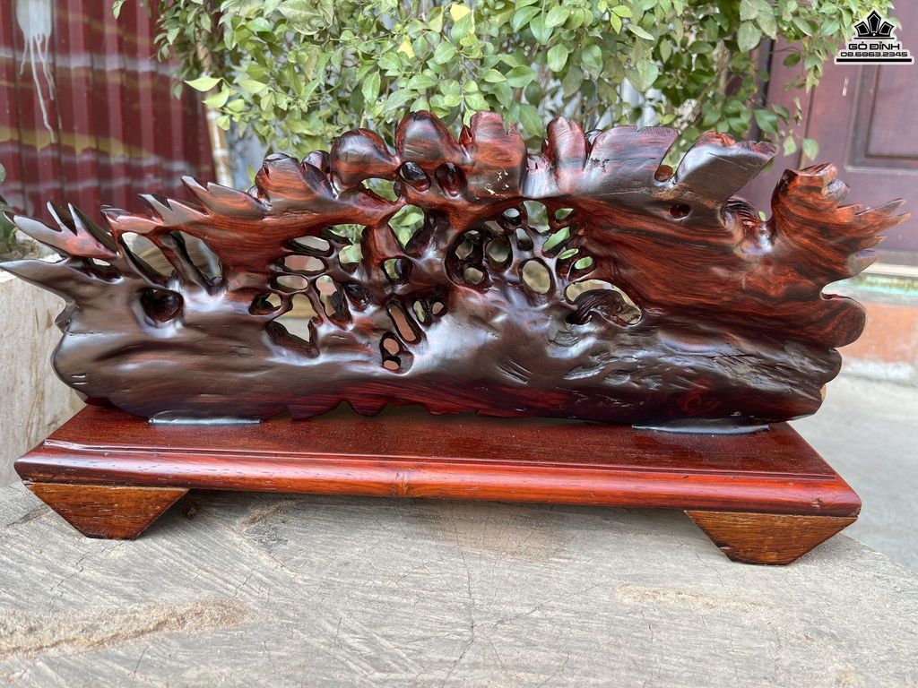 Tiểu Cảnh Gỗ Trắc Cao 15 Ngang 40 Sâu  8 (cm)