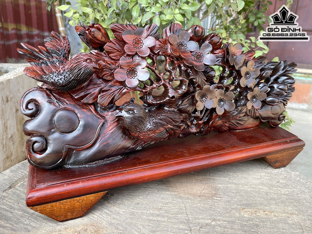 Tiểu Cảnh Gỗ Trắc Cao 15 Ngang 40 Sâu  8 (cm)