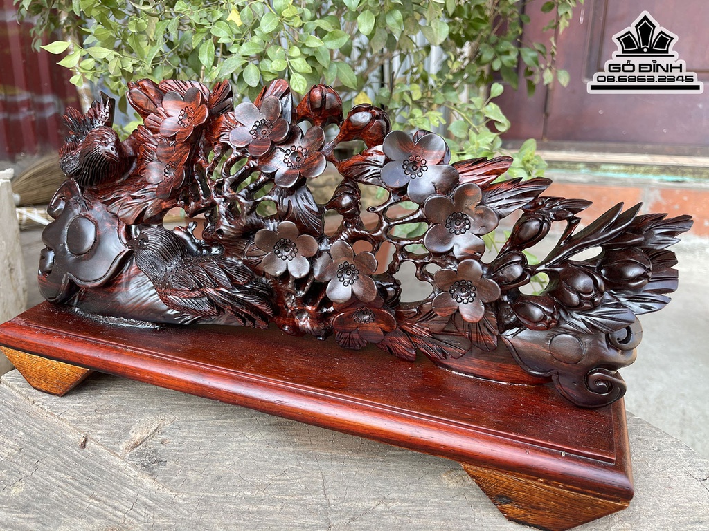 Tiểu Cảnh Gỗ Trắc Cao 15 Ngang 40 Sâu  8 (cm)