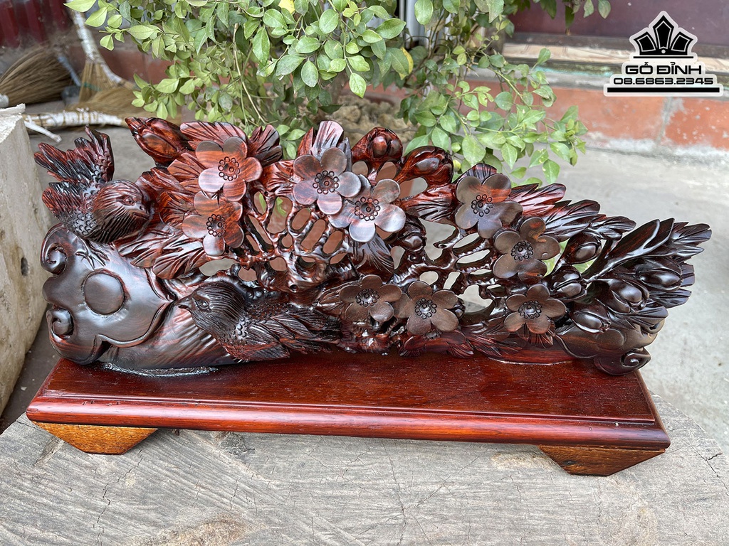 Tiểu Cảnh Gỗ Trắc Cao 15 Ngang 40 Sâu  8 (cm)