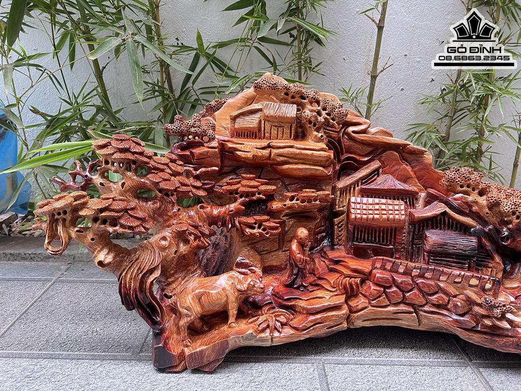 Tiểu Cảnh Gỗ Hương Cao 34 Ngang 75 Sâu 30 (cm)