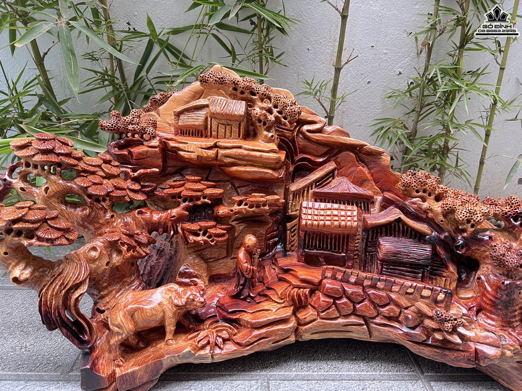 Tiểu Cảnh Gỗ Hương Cao 34 Ngang 75 Sâu 30 (cm)