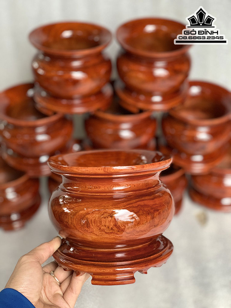 Bát Nhang Gỗ Hương Cao 13 Ngang 14 (cm)
