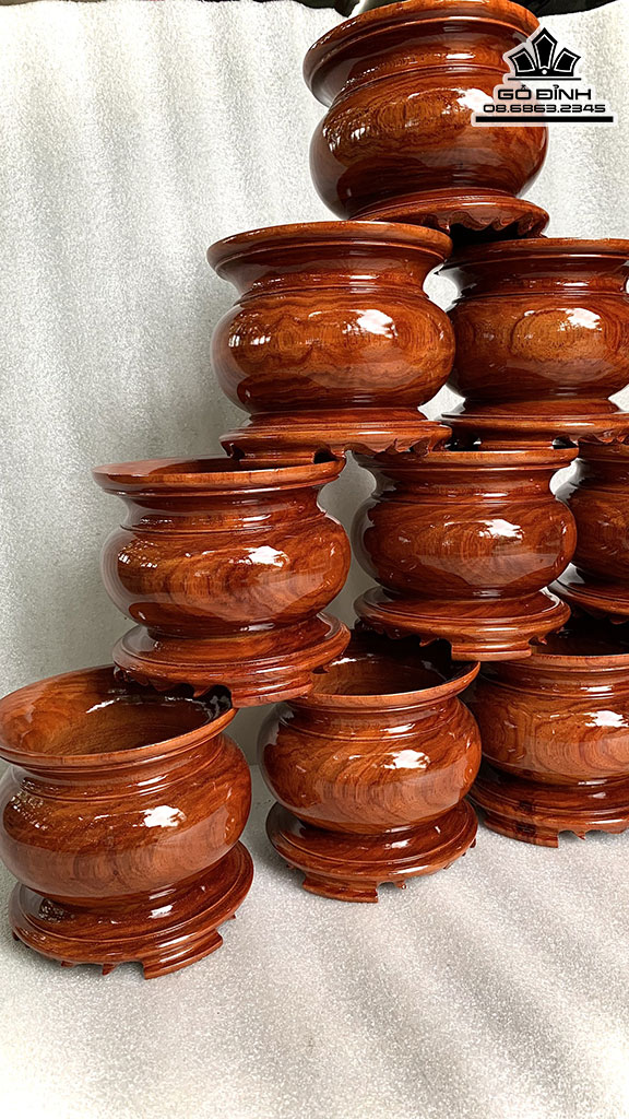 Bát Nhang Gỗ Hương Cao 13 Ngang 14 (cm)