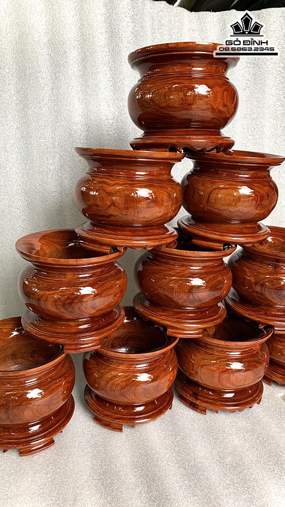 Bát Nhang Gỗ Hương Cao 13 Ngang 14 (cm)