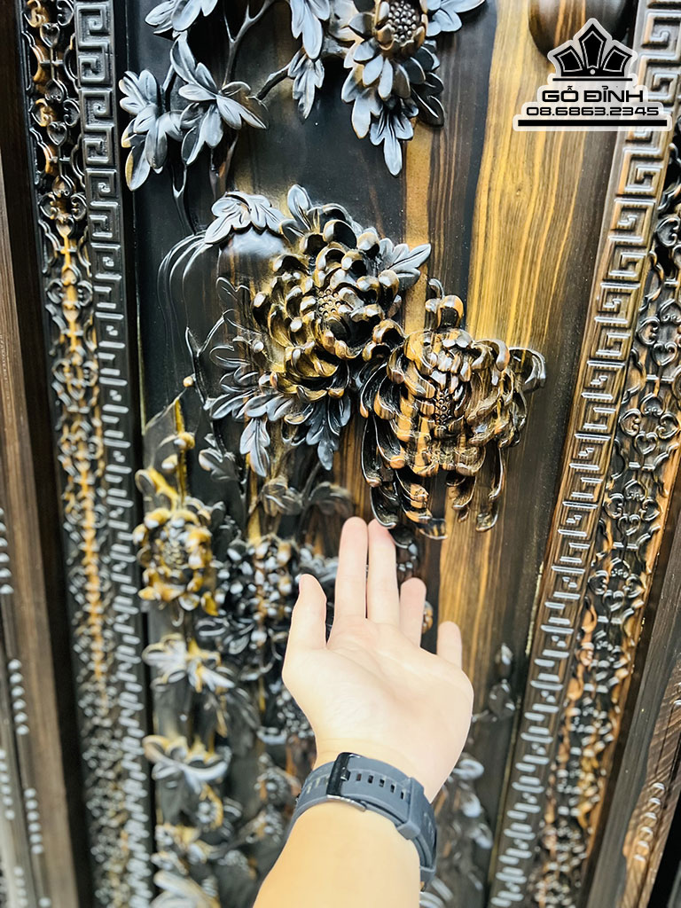 Tranh Tứ Quý Xuân Hạ Thu Đông Gỗ Mun Hoa Cao 137 Ngang 48 Sâu 6 (cm)