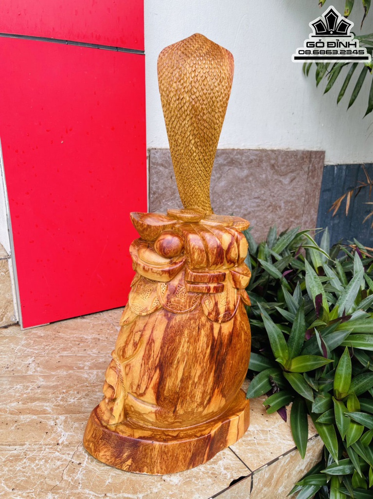Tượng Rắn Phong Thủy Gỗ Hương Cao 55 Ngang 26 Sâu 16 (cm)