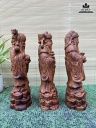 Tượng Phúc Lộc Thọ (Tam Đa) Gỗ Sưa Cao 22 Ngang 9 Sâu 6 (cm)