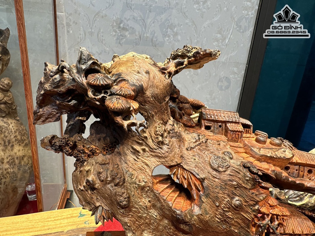 Tiểu Cảnh Thôn Dã Gỗ Nu Trắc Cao 26 Ngang 43 Sâu 17 Cả Kỷ Gỗ Hương Cao 32 (cm)