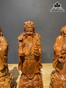 Tượng Phúc Lộc Thọ ( Tam Đa ) Gỗ Hương Đá Liền Khối Cao 50 Ngang 15 Sâu 12 (cm)