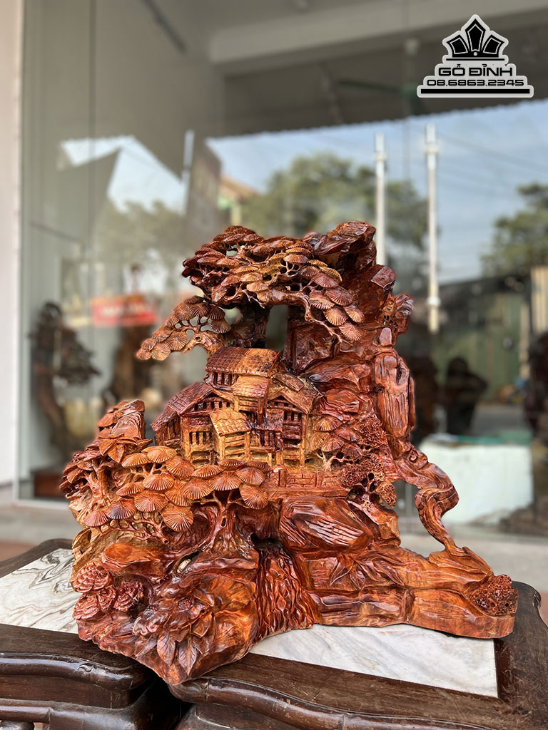 Tiểu Cảnh Gỗ Hương Cao 51 Ngang 62 Sâu 42 (cm)