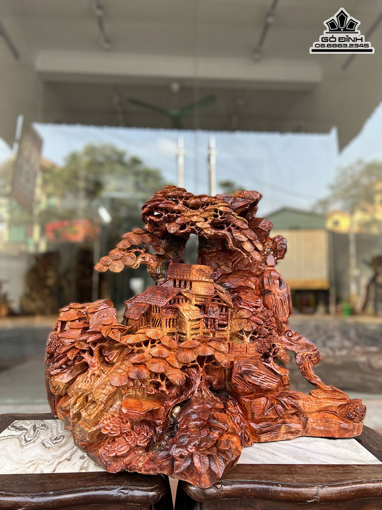 Tiểu Cảnh Gỗ Hương Cao 51 Ngang 62 Sâu 42 (cm)