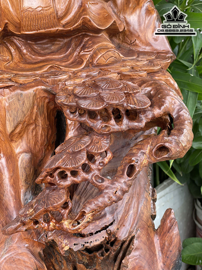 Tượng Ông Thọ Gỗ Hương Cao 124 Ngang 57 Sâu 45 (cm)