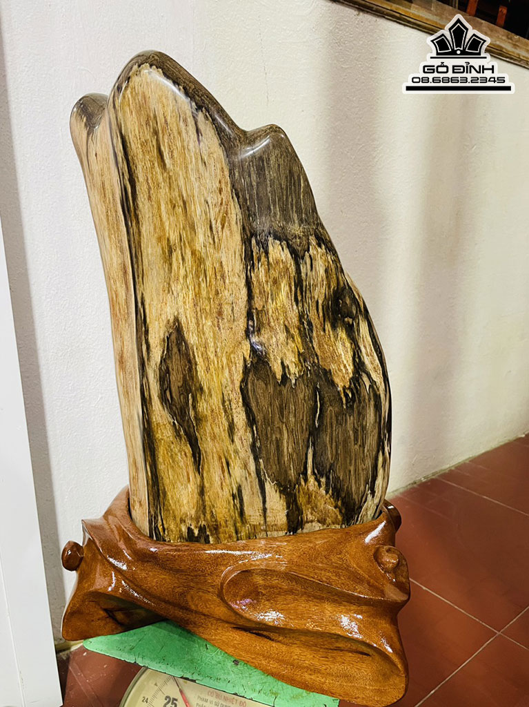 Tác Phẩm Đá Gỗ Hóa Ngọc Gia Lai Cao 52 Ngang 30 (cm) 26kg