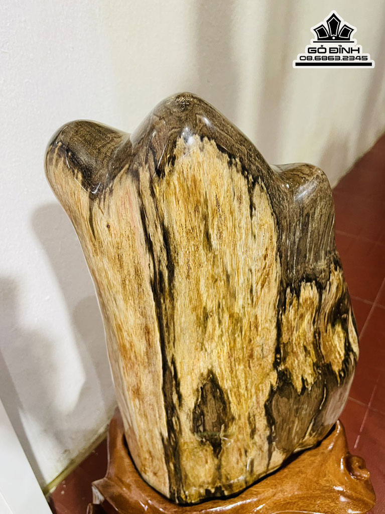 Tác Phẩm Đá Gỗ Hóa Ngọc Gia Lai Cao 52 Ngang 30 (cm) 26kg