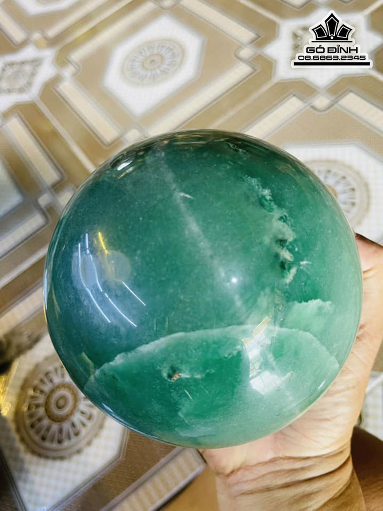 Bi Cầu Đá Thạch Anh Xanh Đường Kính 12,5 (cm) 2,8kg