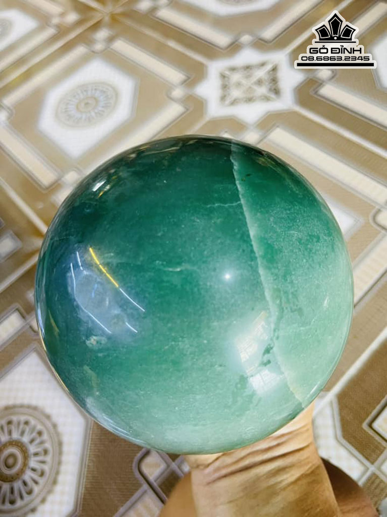 Bi Cầu Đá Thạch Anh Xanh Đường Kính 12,5 (cm) 2,8kg