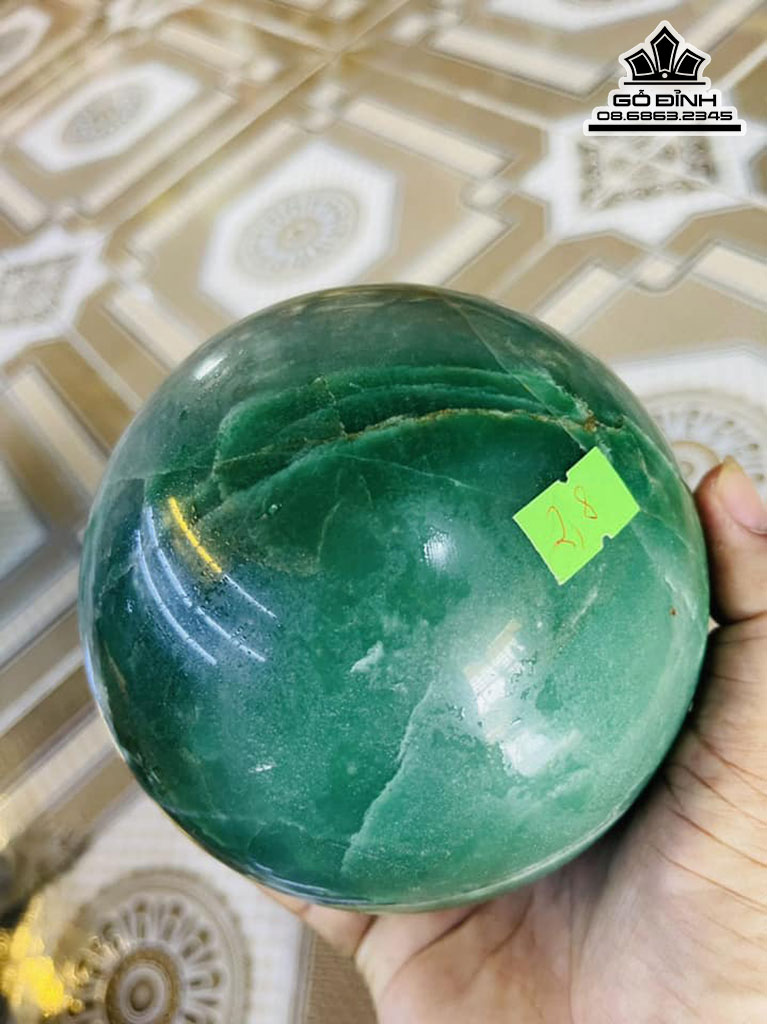 Bi Cầu Đá Thạch Anh Xanh Đường Kính 12,5 (cm) 2,8kg