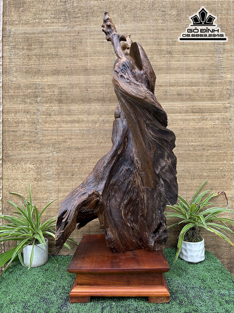 Tượng Ông Thọ Gỗ Bách Xanh Cao 69 Ngang 29 Sâu 31 (cm)