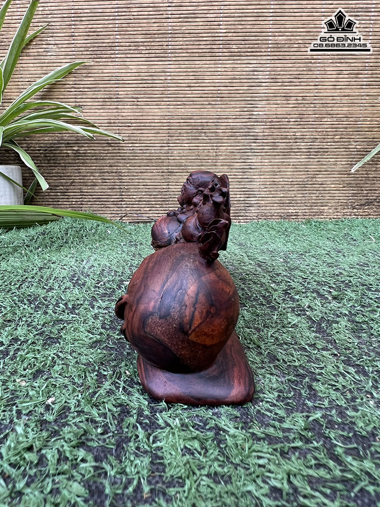 Tượng Phật Di Lặc Gỗ Sưa Cao 7 Ngang 16 Sâu 5 (cm)