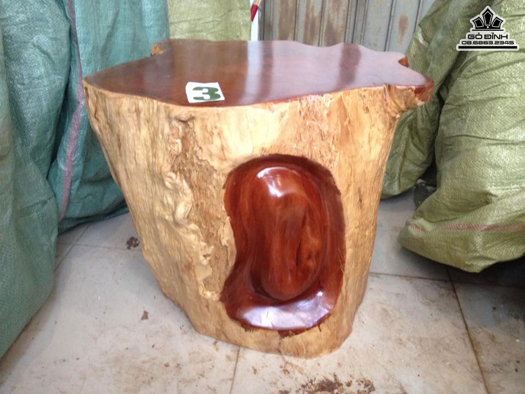 Đôn Gỗ Đinh Hương Nguyên Khối Cao 42 Mặt 50-36 (cm) DH03