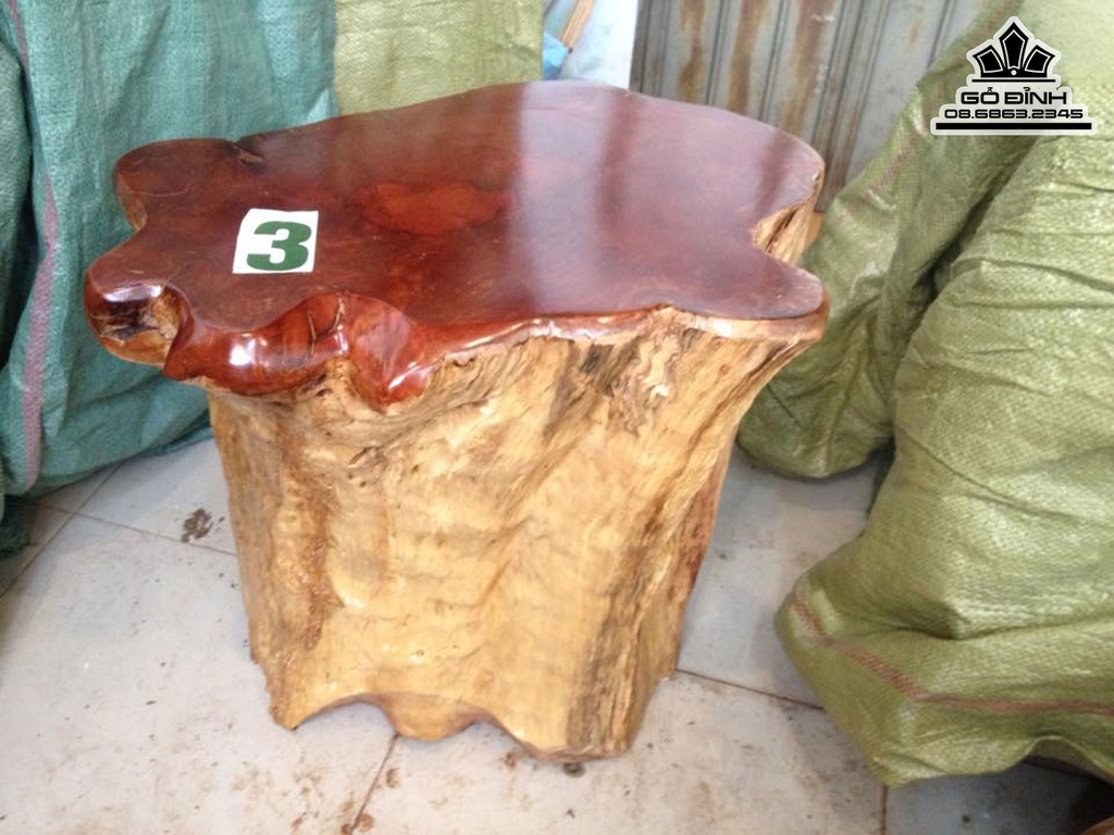 Đôn Gỗ Đinh Hương Nguyên Khối Cao 42 Mặt 50-36 (cm) DH03