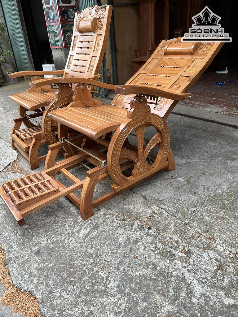 Ghế Lười Gỗ Gõ Đỏ
