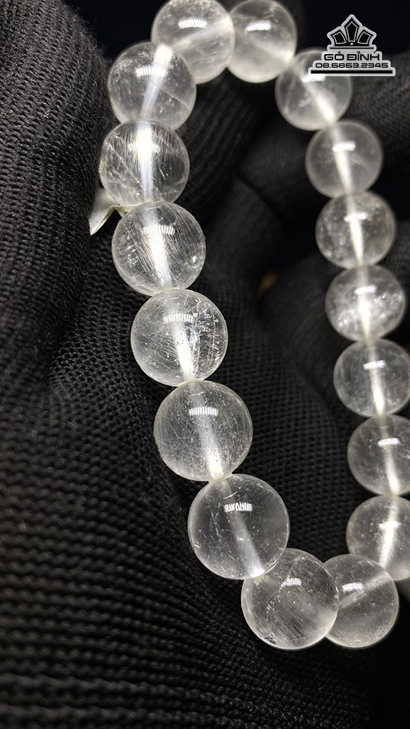 Vòng Tay Đá Thạch Anh Tóc Trắng Hạt 12 (mm) 42,3g