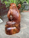 Tượng Khỉ Gỗ Hương Liền Khối Cao 30 Ngang 21 Sâu 15 (cm)