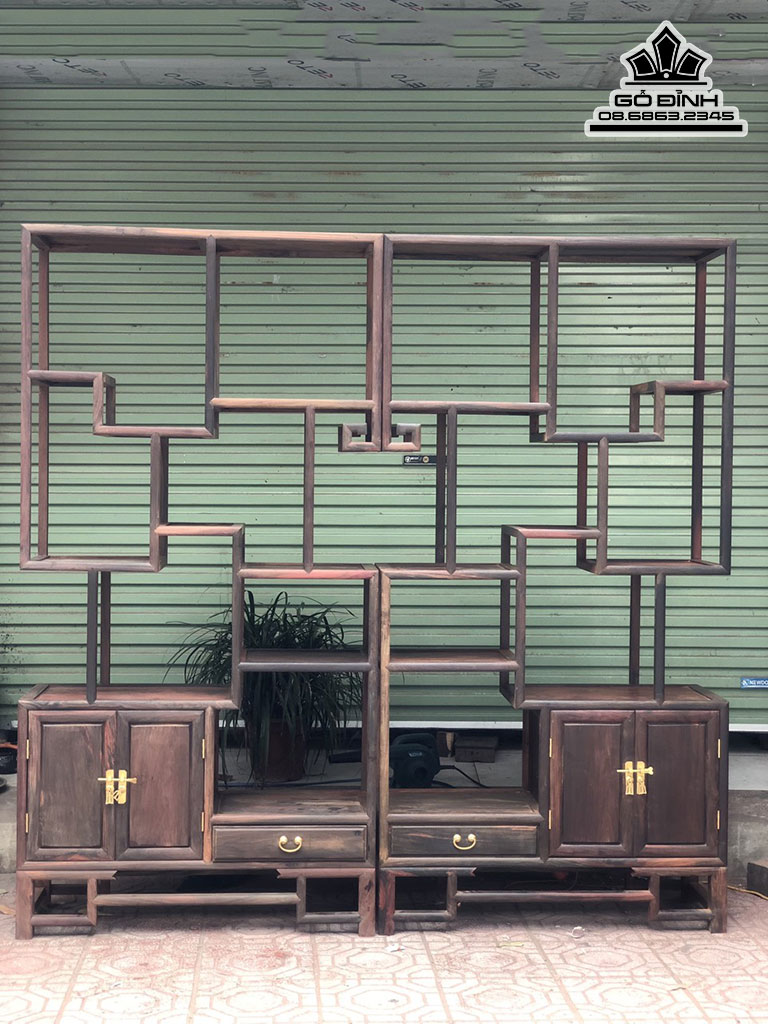 Cặp Tủ Ziczac Gỗ Trắc Cao 192 Ngang 97 Sâu 34 (cm) 1 Cái