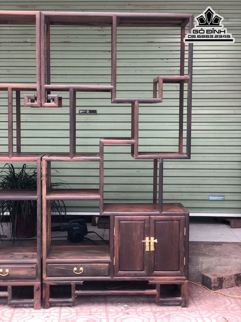 Cặp Tủ Ziczac Gỗ Trắc Cao 192 Ngang 97 Sâu 34 (cm) 1 Cái