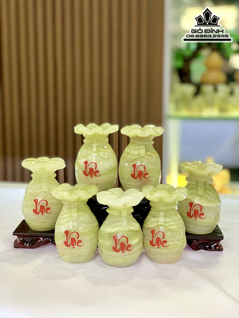 Túi Tiền Phong Thủy Đá Ngọc Onix Cao 10 (cm)