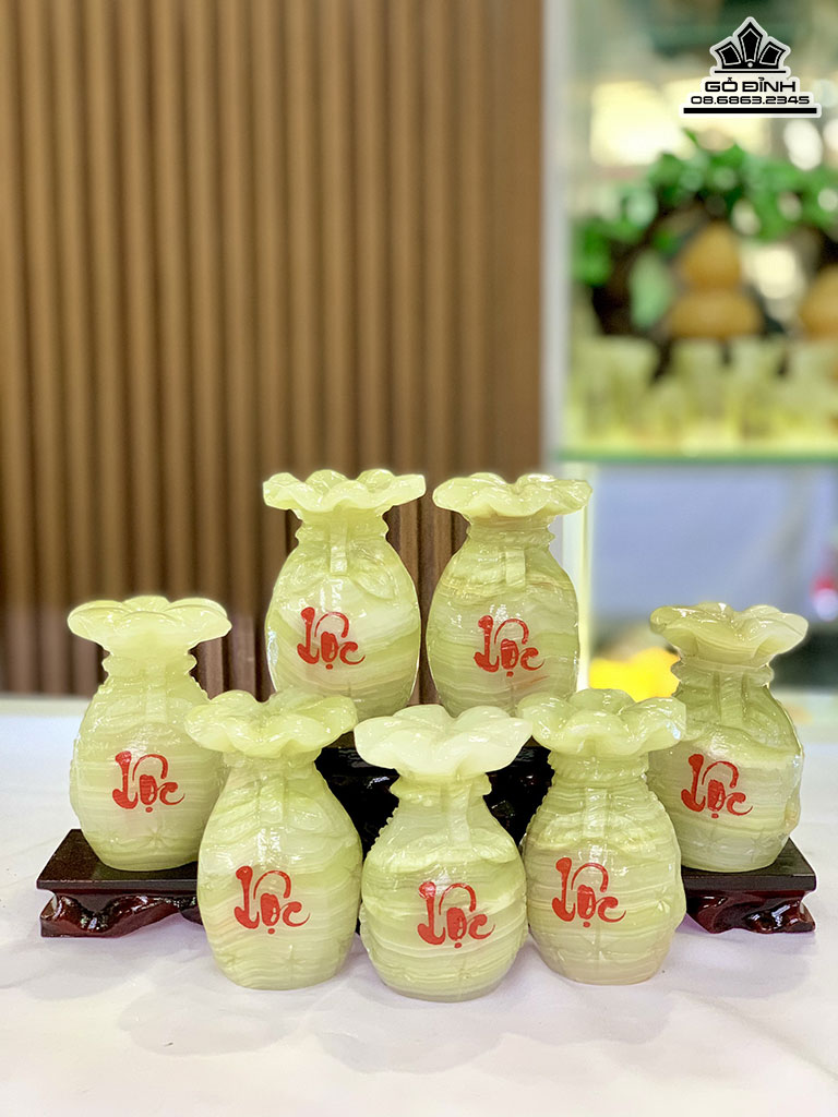 Túi Tiền Phong Thủy Đá Ngọc Onix Cao 10 (cm)