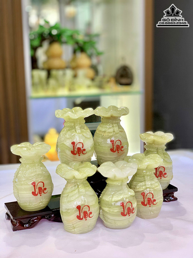 Túi Tiền Phong Thủy Đá Ngọc Onix Cao 10 (cm)