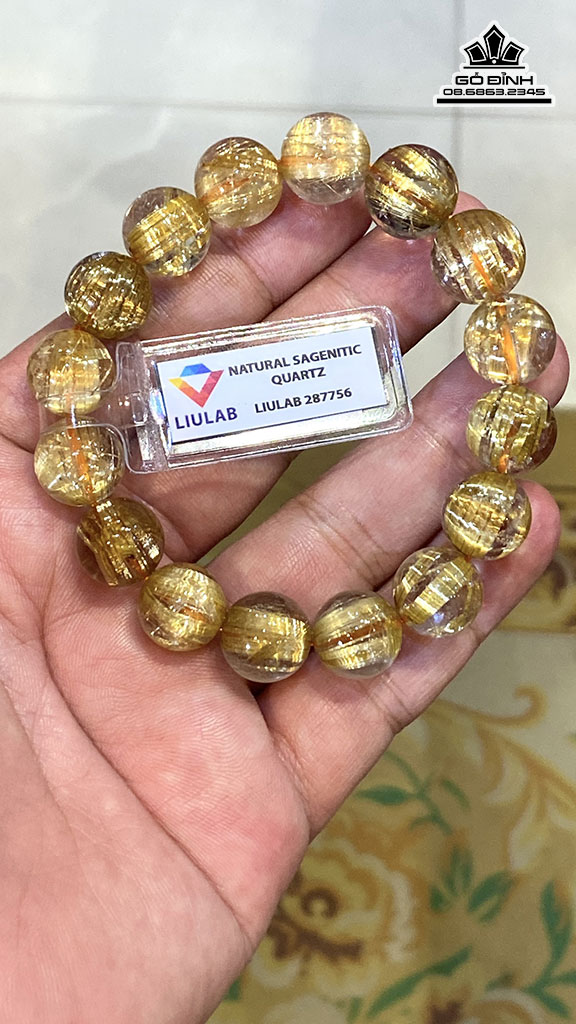 Vòng Tay Đá Thạch Anh Tóc Vàng Hạt 13,7-12,55 (mm)