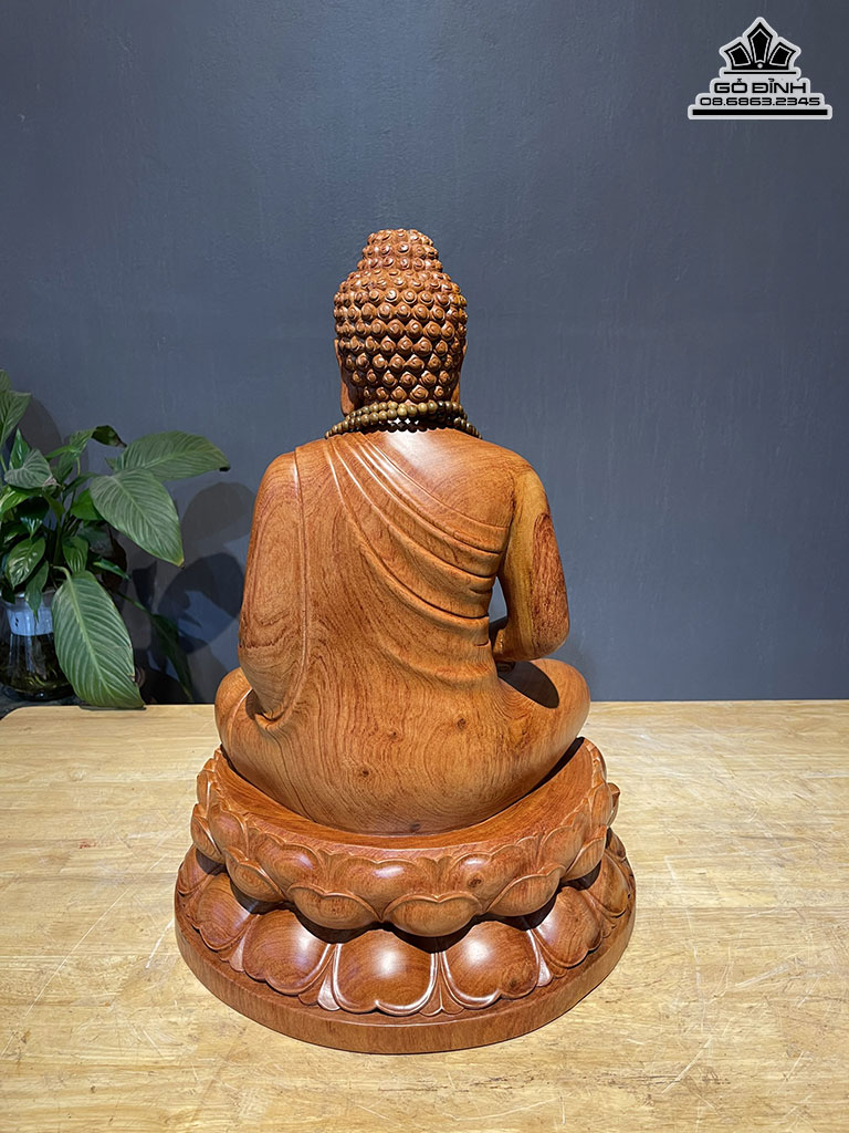 Tượng Phật Thích Ca Gỗ Hương Cao 50 Ngang 36 Sâu 30 (cm)
