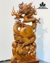 Tượng Nhất Long Gỗ Ngọc Am Cao 130 Ngang 52 Sâu 14 Kỷ Cao 160 (cm)