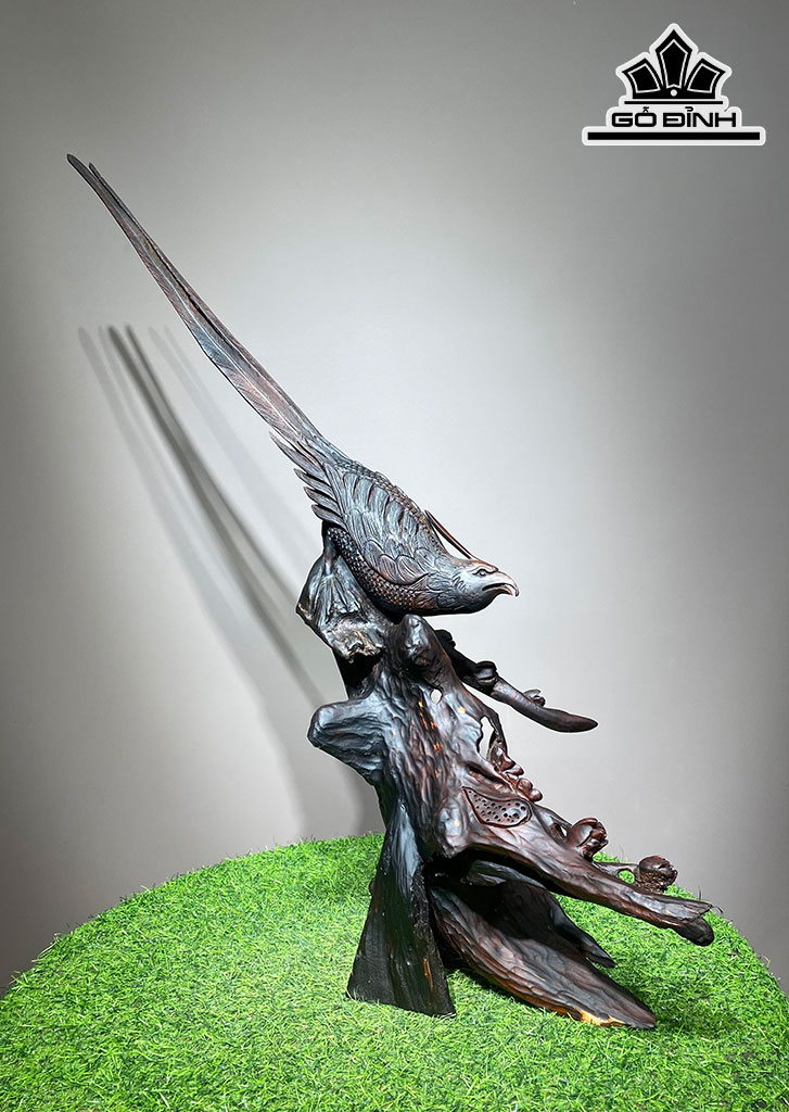 Tượng Chim Gỗ Trắc Cao 84 Ngang 70 Sâu 30 (cm)