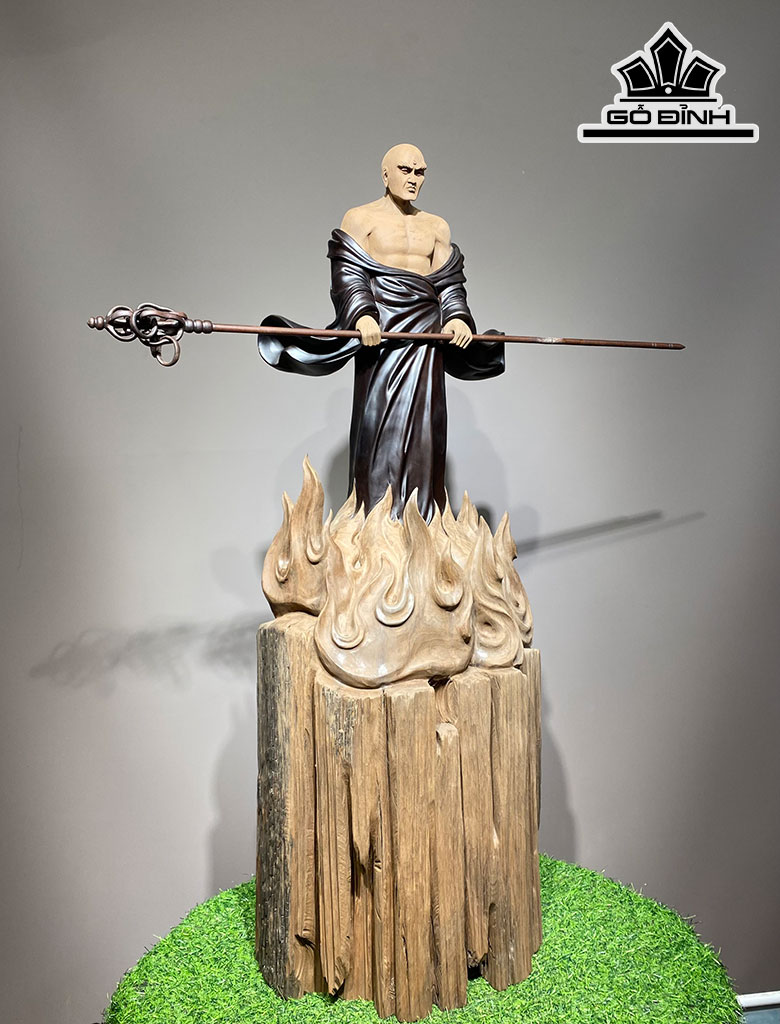 Tượng Địa Tạng Vương Bồ Tát Gỗ Âm Trầm Cao 98 Ngang 37 Sâu 21 (cm)