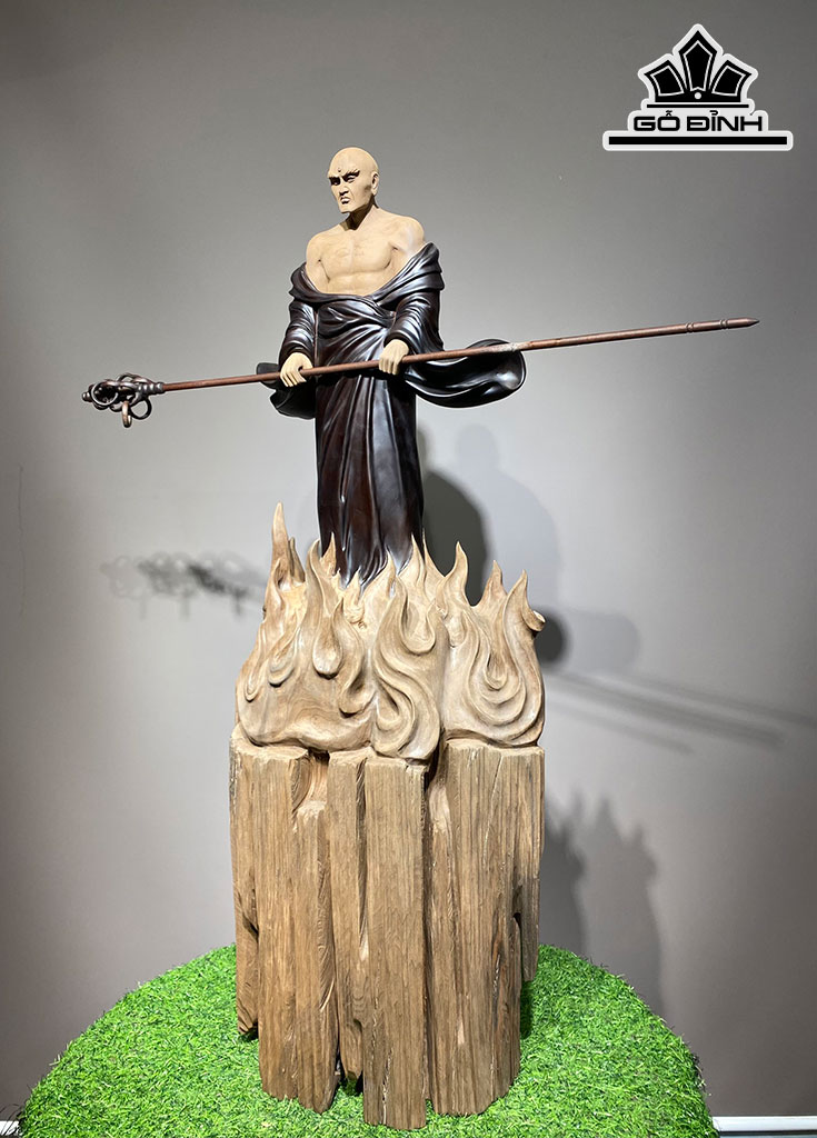 Tượng Địa Tạng Vương Bồ Tát Gỗ Âm Trầm Cao 98 Ngang 37 Sâu 21 (cm)