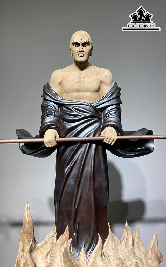 Tượng Địa Tạng Vương Bồ Tát Gỗ Âm Trầm Cao 98 Ngang 37 Sâu 21 (cm)