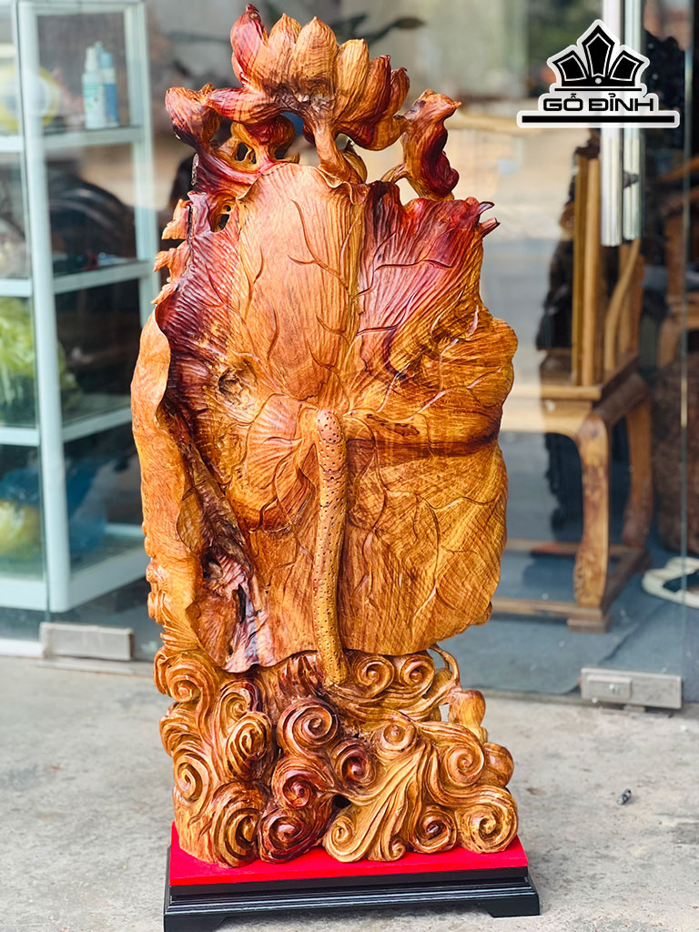 Tượng Phật Di Lặc Gỗ Hương Cao 105 Ngang 48 Sâu 24 (cm)