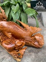 Tượng Con Cá Gỗ Hương Cao 38 Ngang 56 Sâu 27 (cm)