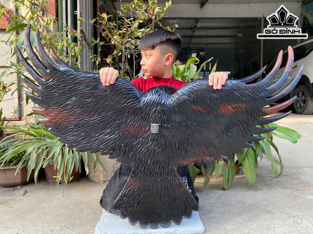 Tượng Đại Bàng Gỗ Trắc Cao 68 Ngang 102 Sâu 28 (cm)