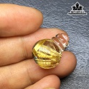 Mặt Dây truyền Túi Tiền Đá Thạch Anh Tóc Vàng Cao 18,7 Ngang 13,5 Sâu 10 (mm) 2,8g