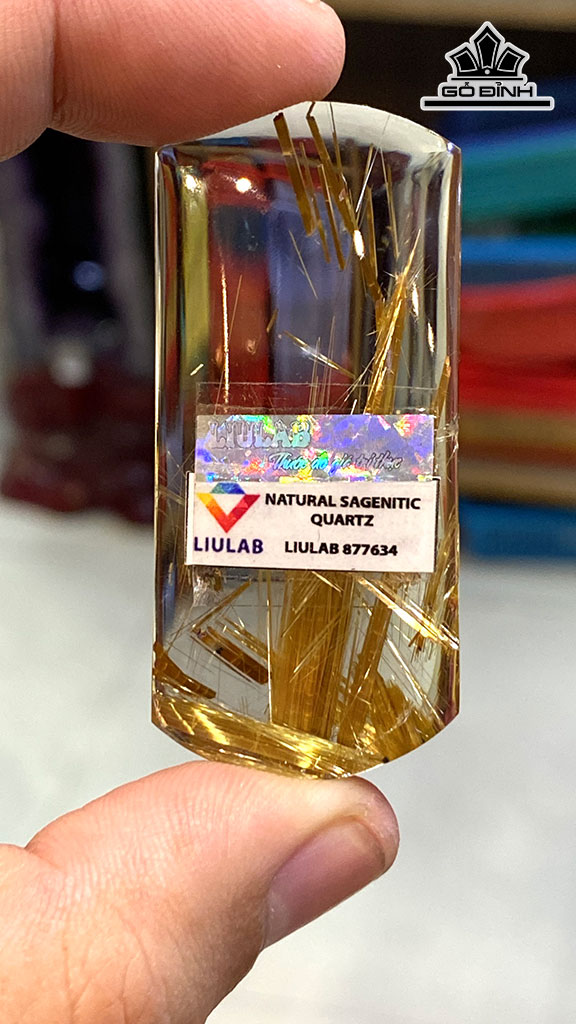 Mặt Trơn Đá Thạch Anh Tóc Vàng Cao 52,67 Ngang 24,55 Sâu 8,82 (mm)
