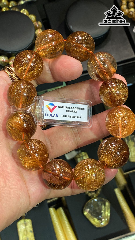 Vòng Tay Đá Thạch Anh Tóc Nâu Đường Kính Hạt 21,13 (mm)