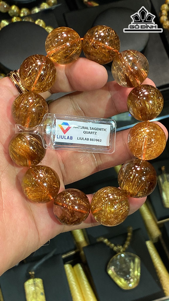 Vòng Tay Đá Thạch Anh Tóc Nâu Đường Kính Hạt 21,13 (mm)