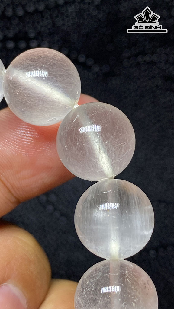 Vòng Tay Đá Thạch Anh Tóc Trắng Đường Kính Hạt 13 (mm) 54g